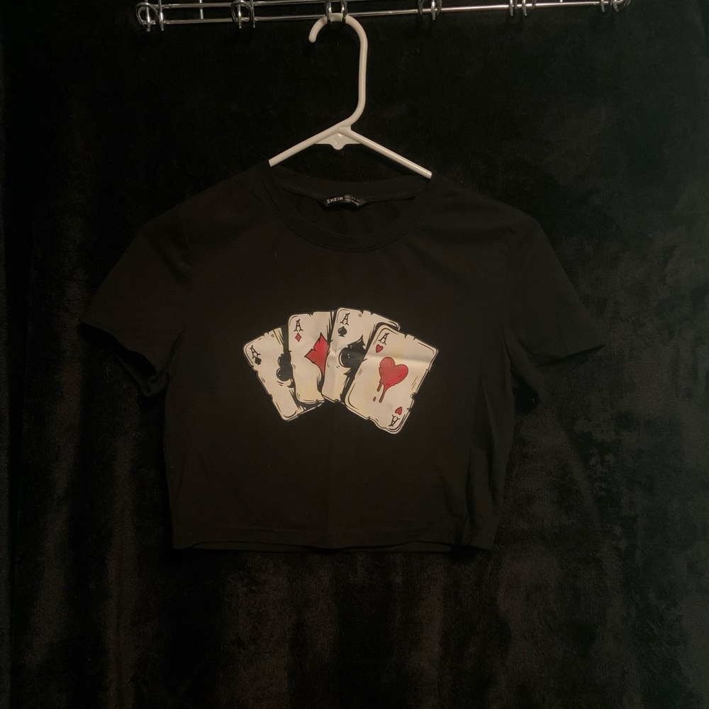 Black cards crop top